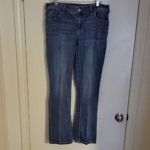 Maurices Women's Straight-Leg Jeans in Dark Blue Wash.  4